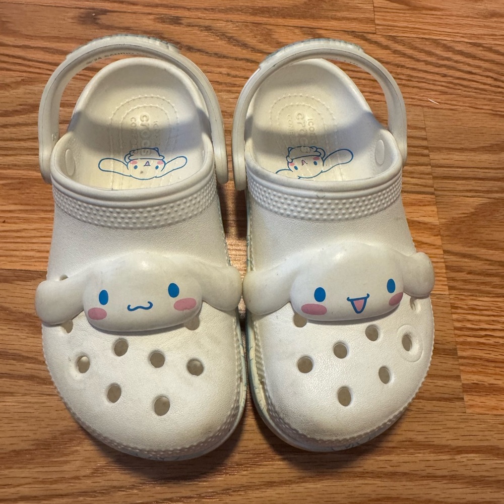 Cute White Clog Sandals with Character Design